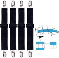 korlon 4 pack adjustable heavy duty bed sheet clips: secure fitted sheet fasteners in black logo
