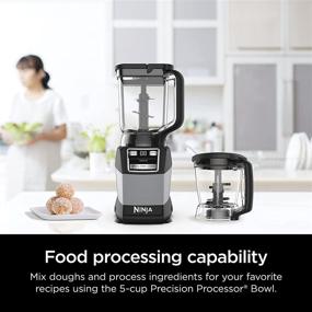 img 1 attached to 🥚 Ninja AMZ493BRN Compact Kitchen System: Powerful 1200W Blender, Dough Maker, and Frozen Drink Maker with Auto-IQ Functionality - Includes 72-oz. Blender Pitcher, 40-oz. Processor Bowl, and 18-oz. Single-Serve Cup - Sleek Grey Design