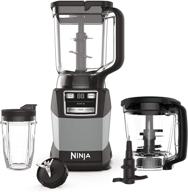 🥚 ninja amz493brn compact kitchen system: powerful 1200w blender, dough maker, and frozen drink maker with auto-iq functionality - includes 72-oz. blender pitcher, 40-oz. processor bowl, and 18-oz. single-serve cup - sleek grey design логотип