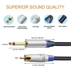 img 2 attached to 🎧 TISINO RCA to 1/4 Cable - High-Quality Dual RCA to Dual 1/4 inch TS Stereo Audio Interconnect Patch Cord - 6.6 feet