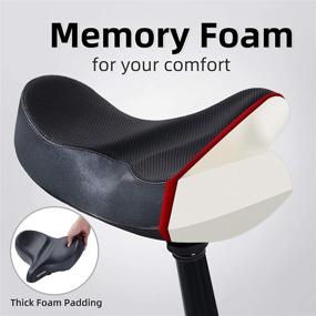 img 2 attached to 🔥 Ultimate Comfort with Wide Bike Seat: Soft Memory Foam Bike Saddle for Women and Men, Perfect Fit for Indoor/Outdoor Bikes - Universal Accessories Included