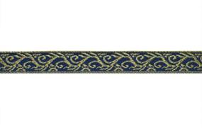 img 1 attached to 🎁 JL 434 Jacquard Metallic Gold Ivy Vine Floral Hunter Green Ribbon Trim 5/8" - Perfect for Sewing, Crafting, Gift Wrapping, Home Decor, hat Bands & Bags!