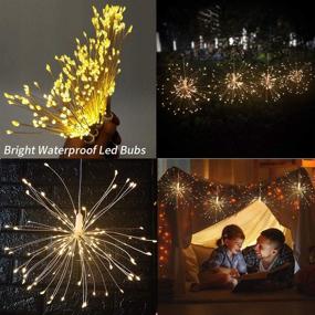 img 2 attached to 🎆 Homly Rechargeable Firework Lights: 120 LED Starburst Fairy Lights - 8 Modes, Remote Control, Waterproof - Perfect for Christmas Party Patio Decoration (4 Pack)