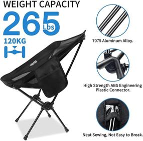 img 1 attached to Covacure Ultralight Camping Chairs - Portable Chair with Pocket, Folding Backpacking Chair for Adults, Storage Bag Included - Ideal for Camping, Hiking, Outdoor Activities, Picnics, Home Use