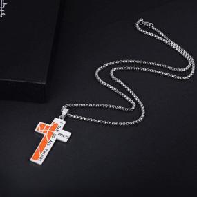img 1 attached to 🏀 I CAN DO All Things Basketball Cross Necklace: Stylish Stainless Steel Pendant for Sporty Boys and Men