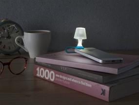 img 1 attached to Luma Smart Mobile Phone Night Light by Peleg Design: Tiny Lampshade Clip-on Flash LED Holder in Blue