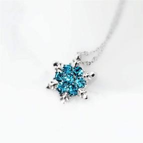 img 1 attached to Crystal Snowflake Sterling Necklace Pendant Girls' Jewelry