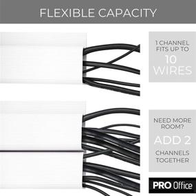 img 2 attached to 🔌 White J Channel Cable Raceway - Cord Management System - Set of 4x 16'' Cable Channels for Under Desk Management. Ideal Cable Raceways for Home and Office. Includes Adhesive Wire Raceway Kit.