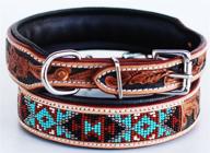 🐶 handcrafted cow leather puppy dog collar – small 13&#39;&#39; to 17&#39;&#39; – amish made with exquisite tooling (6064tl) logo