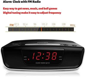 img 2 attached to ⏰ Цифровой будильник-радиоприемник PHILIPS: FM-радио, светодиодный дисплей, легкий режим сна, таймер сна, резервное питание от батарей.
