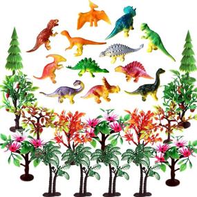 img 3 attached to 🦕 Dinosaur Tree Cake Decorations - OrgMemory 27pcs Mini Dinosaurs with Bases - Plastic Trees for Crafts or Cake Decorations