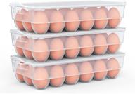 🥚 clear covered egg holder 3-pack: convenient plastic egg storage for fridges, with lid - holds 18 eggs логотип