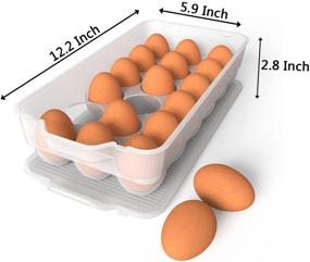 img 3 attached to 🥚 Clear Covered Egg Holder 3-Pack: Convenient Plastic Egg Storage for Fridges, with Lid - Holds 18 Eggs