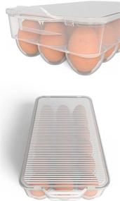 img 1 attached to 🥚 Clear Covered Egg Holder 3-Pack: Convenient Plastic Egg Storage for Fridges, with Lid - Holds 18 Eggs