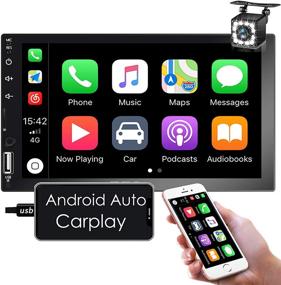 img 4 attached to 🚗 Nhopeew Android Auto/Apple CarPlay Double Din Car Stereo - 7 inch Touchscreen, Bluetooth, Back-Up Camera, FM Radio, Mirror Link, Steering Wheel Control