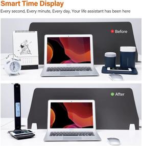 img 3 attached to Poukaran Desk Lamp: Multi-function LED Lamp with Wireless Charger, USB Port, Clock, Date, Temperature, and More - Ideal for Home Office