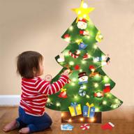 🎄 diy felt christmas tree kit with 26 ornaments - 3.2ft wall hanging xmas decoration set logo