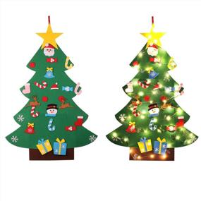 img 1 attached to 🎄 DIY Felt Christmas Tree Kit with 26 Ornaments - 3.2ft Wall Hanging Xmas Decoration Set