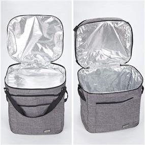 img 1 attached to HOMEST Carrying Bag for Ninja Foodi 9-in-1 Pressure, Slow Cooker, Air Fryer: Insulated Travel Carrier with Easy to Clean Lining, Top Zip Compartment, Accessory Pocket - Grey