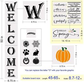 img 2 attached to Large Welcome Sign Stencil with 22 Reusable Designs for Painting on Wood, Porch, and Front Door - Includes Seasonal Stencils