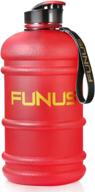 🏋️ funus 2.2l big water bottle: bpa free, leakproof, & reusable for fitness, gym, outdoor climbing - red half gallon water bottle for men and women логотип