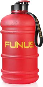 img 4 attached to 🏋️ FUNUS 2.2L Big Water Bottle: BPA Free, Leakproof, & Reusable for Fitness, Gym, Outdoor Climbing - Red Half Gallon Water Bottle for Men and Women