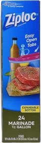 img 1 attached to 🔒 Convenient Ziploc Marinade Bags with Expandable Bottom - Easy Open Tabs, Half Gallon Size (72 Bags in Pack of 3)