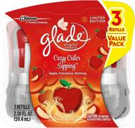 🍎 ароматизатор воздуха glade plugins refills: уютный аромат крепкого сидра для дома и ванной комнаты - набор из 3 штук (60 мл) логотип