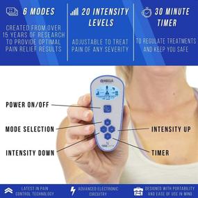 img 1 attached to 💪 Omega Wireless TENS Unit Muscle Stimulator with Remote, 2 Back Pain Relief Pads, USB Charger Muscle Stimulator Machine featuring 6 Modes for Enhanced Muscle Pain Relief