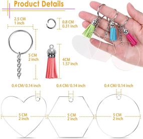 img 2 attached to 🔑 120 PCS Acrylic Blanks Keychains Bulk Set for DIY Vinyl Crafting and Festival Decoration