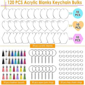 img 1 attached to 🔑 120 PCS Acrylic Blanks Keychains Bulk Set for DIY Vinyl Crafting and Festival Decoration