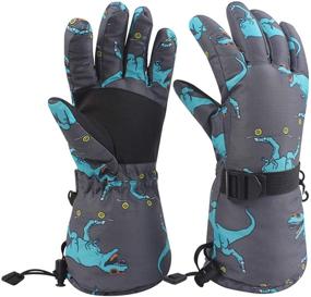 img 4 attached to 🦖 Stay Warm and Stylish with Colorful Dinosaur Waterproof Mittens - Perfect Cold Weather Boys' Accessories!