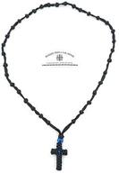 📿 genuine greek orthodox handmade black prayer rope necklace cross - mt athos scented with holy chrism and myrrh logo