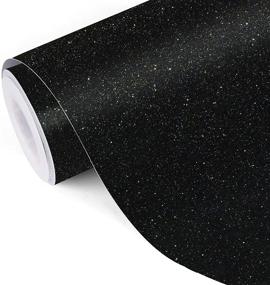 img 3 attached to TECKWRAP Shimmer Vinyl Glitter Craft Vinyl in Knight Black - 1ftx5ft | Adhesive, Durable & Eye-catching