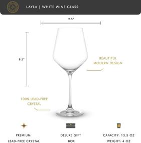 img 3 attached to JoyJolt Layla White Wine Glasses - Set of 4 Italian 13.5 oz Clear Wine Glasses, Made in Europe