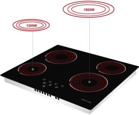 img 3 attached to 🔥 NOXTON Ceramic Cooktop, Built-in 4 Burners Electric Stove Electric Cooker Hob With Touch Control Child Lock Timer, Easy To Clean, Hardwired 6000W 220~240V