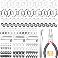 💍 780pcs earring making supplies kits: 60pcs hypoallergenic earring hooks with 100pcs surgical steel earring backs, 200pcs jump rings, and eye pins for jewelry making - gun black and silver logo