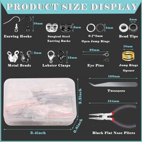 img 2 attached to 💍 780PCS Earring Making Supplies Kits: 60pcs Hypoallergenic Earring Hooks with 100pcs Surgical Steel Earring Backs, 200pcs Jump Rings, and Eye Pins for Jewelry Making - Gun Black and Silver