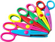 plastic design craft scissors set: decorative art scissors, pattern scissors, paper edge scissor set – perfect for crafting with creative scissors - lace edge cutters (6 pcs) logo