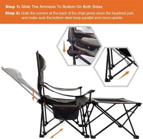 img 1 attached to XGEAR 2 in 1 Folding Camping Chair: Portable Lounge Chair with Detachable Table for Outdoor Activities