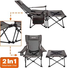 img 2 attached to XGEAR 2 in 1 Folding Camping Chair: Portable Lounge Chair with Detachable Table for Outdoor Activities