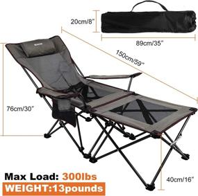 img 3 attached to XGEAR 2 in 1 Folding Camping Chair: Portable Lounge Chair with Detachable Table for Outdoor Activities