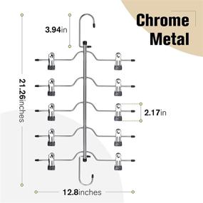 img 1 attached to 👖 CINKSY 5-Tier Metal Skirt Pants Hanger: Efficient Closet Organizer for Jeans, Slacks, and Shorts - Pack of 3