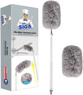 🧹 mr.siga gray microfiber duster - adjustable head, extendable pole - washable ceiling fan duster logo