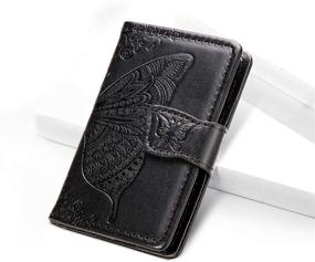 img 3 attached to Cmeka Cell Phone Wallet: Sleek Credit Card Holder with 3M Adhesive Sticker for iPhone/Samsung Galaxy/Sony/Android and Most Smartphones (Black-Butterfly)
