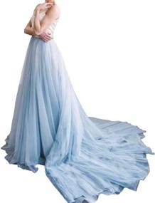 img 3 attached to 💃 Gricharim Women's Long Tulle Wedding Skirt with Train - Prom, Bridal, Bridesmaid Maxi Ball Gown Overskirt