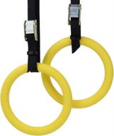 polycarbonate gymnastics rings with textured grip and adjustable buckle straps by crown sporting goods - ideal for gymnastics, strength training, core workouts логотип