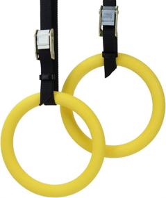 img 4 attached to Polycarbonate Gymnastics Rings with Textured Grip and Adjustable Buckle Straps by Crown Sporting Goods - Ideal for Gymnastics, Strength Training, Core Workouts