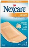 💎 nexcare diamond-shaped knee/elbow bandage - 1.12"x 4" - pack of 8 - beige логотип