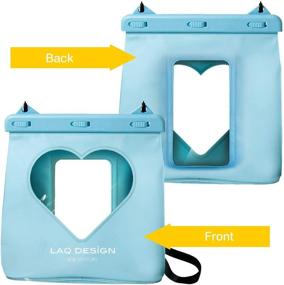 img 1 attached to 💧 LAQ DESIGN STAYDRY Double Sided Waterproof Storage Bag with Adjustable Strap | Dry Bag with Screen Touch Inter Pocket (Heart)